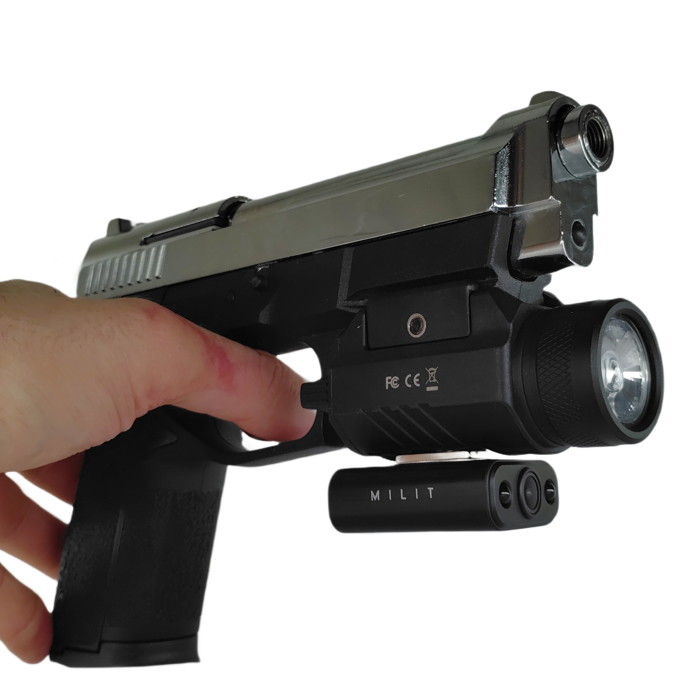 Milit PO Series Picatinny Rail Gun Attachment Surveillance Camera Device Mounted Pointed Front Side Milit PO Series Picatinny Rail Gun Attachment Surveillance Camera Device Mounted Pointed Front Side