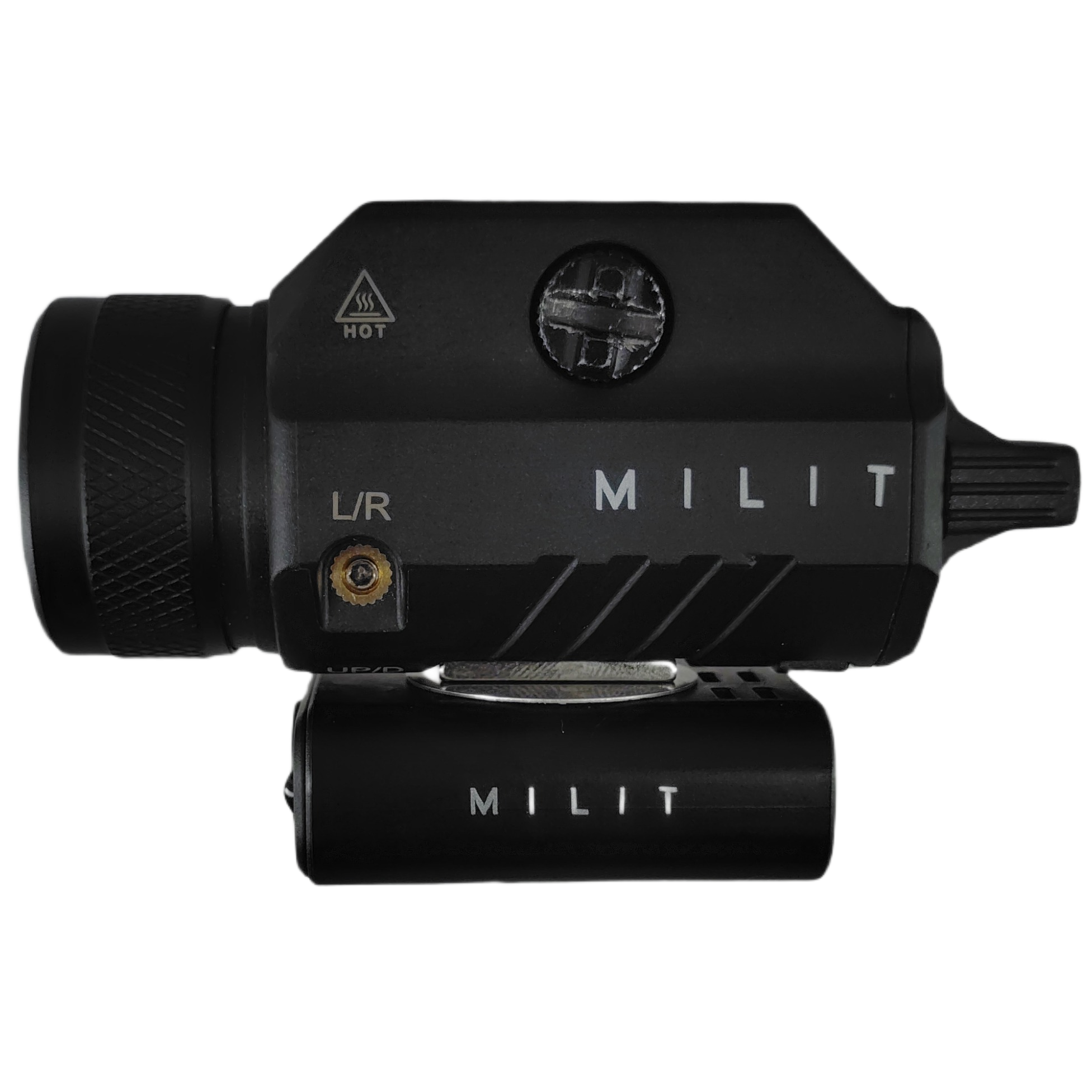 Milit PO Series Picatinny Rail Gun Attachment Surveillance Camera Device Reverse Side Milit PO Series Picatinny Rail Gun Attachment Surveillance Camera Device Reverse Side