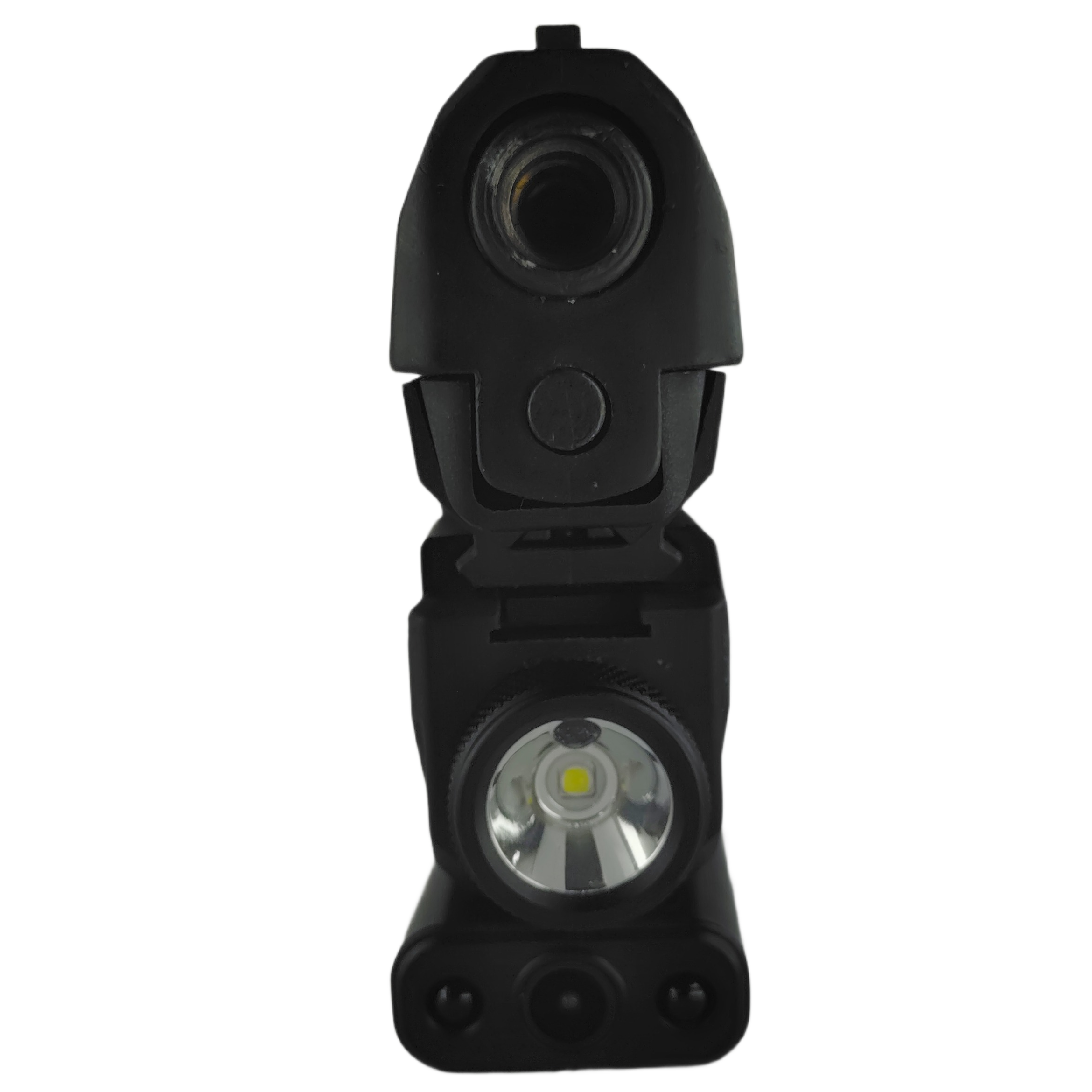 Front view of Milit RailView™ showing integrated 5MP camera and 800-lumen tactical flashlight Front view of Milit RailView™ showing integrated 5MP camera and 800-lumen tactical flashlight