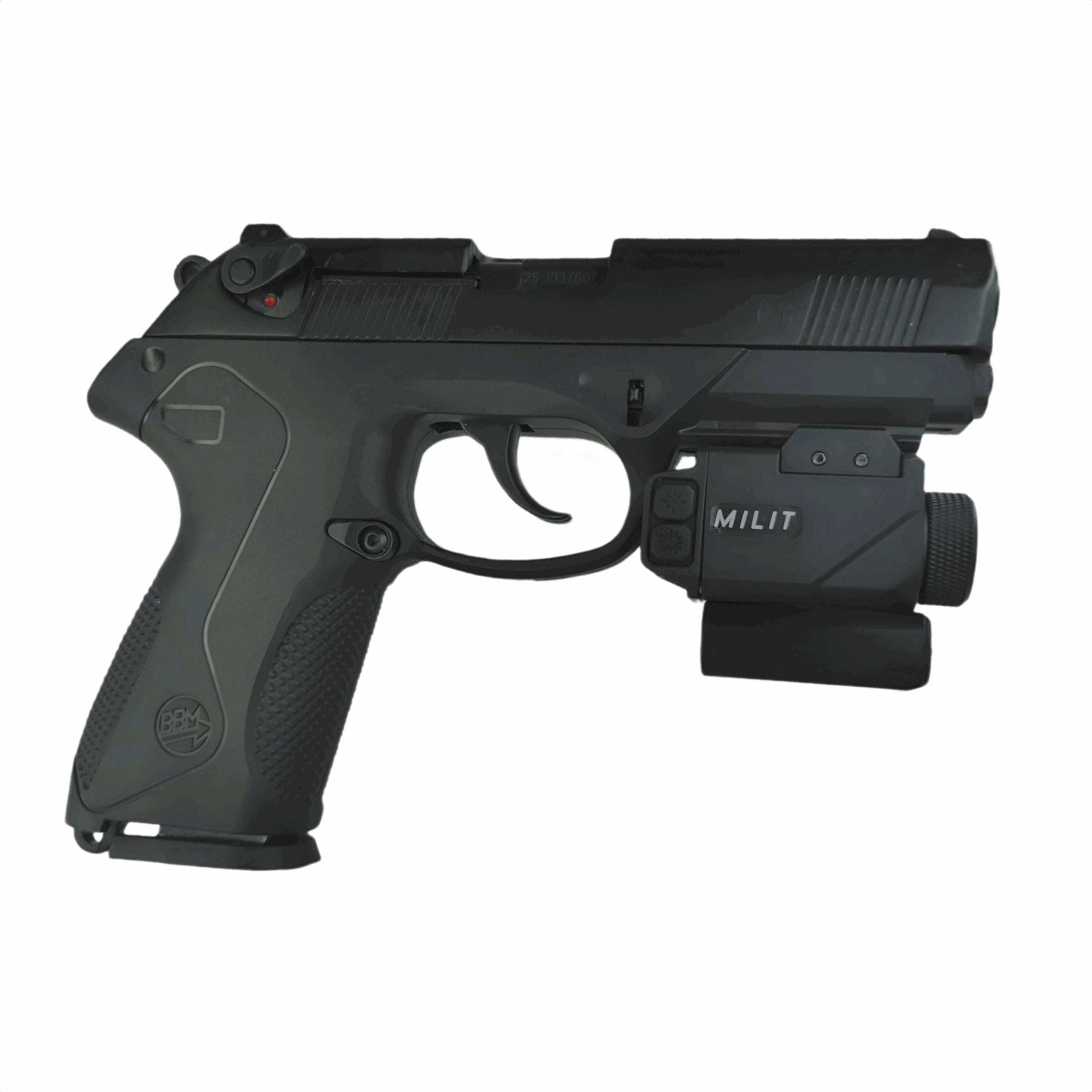 Left-side view of Milit RailView™ Picatinny accessory highlighting compact aluminum housing Left-side view of Milit RailView™ Picatinny accessory highlighting compact aluminum housing