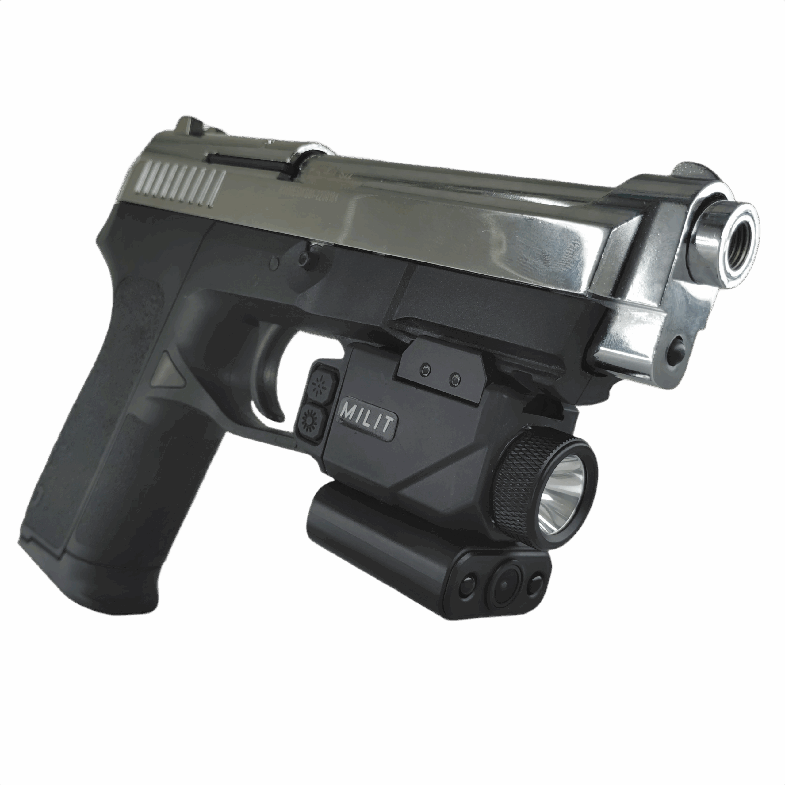 Milit RailView™ installed on handgun for tactical training and video documentation Milit RailView™ installed on handgun for tactical training and video documentation