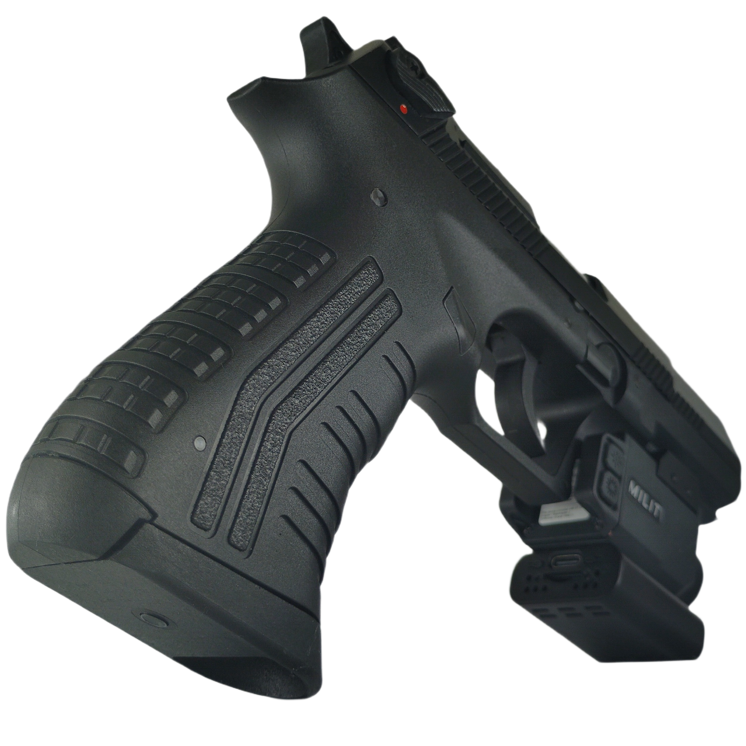 Right-side view of RailView™ Picatinny rail solution showing CNC aluminum mount and control buttons Right-side view of RailView Picatinny rail solution showing CNC aluminum mount and control buttons